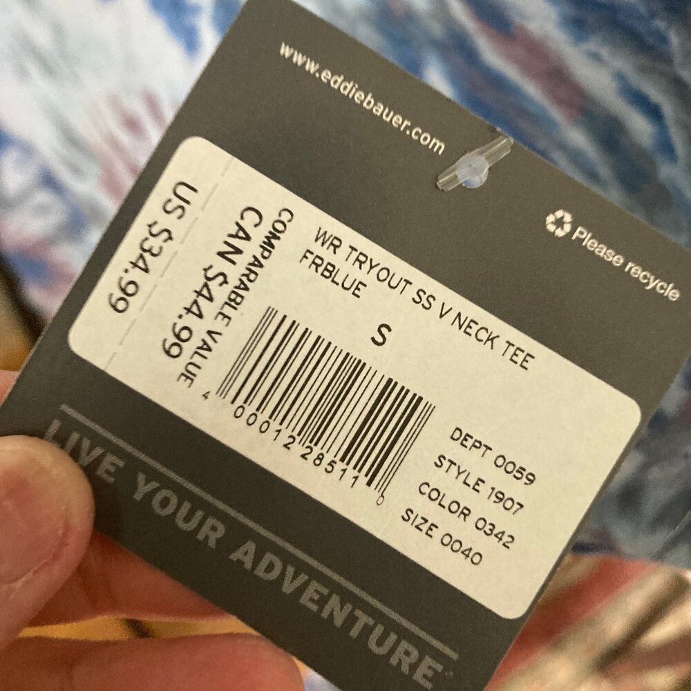 NWT Eddie Bauer Ladies Spiral Tye dye shirt - size small - Picture 3 of 3